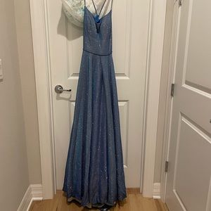 Sparkly blue prom dress